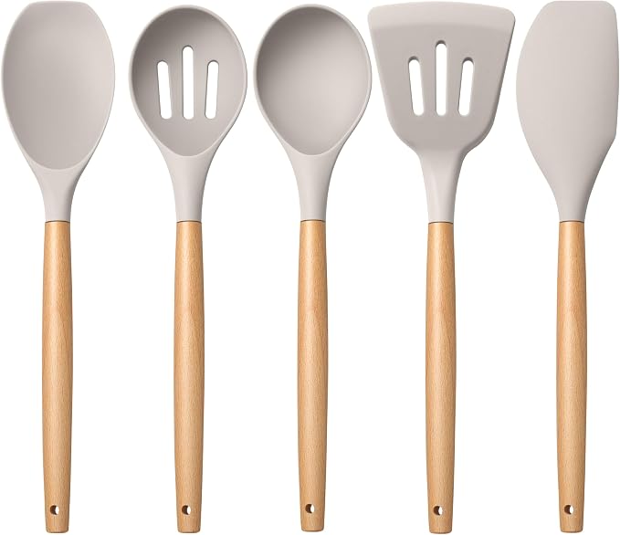 E-far Silicone Cooking Utensils Set, 5-Piece Kitchen Utensils Set by E-far