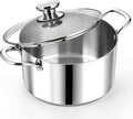 P&P CHEF 8 Quart Tri-Ply Stainless Steel Stock Pot, 8 Qt Stockpot Pasta Cooking by PPCHEF