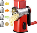 Rotary Cheese Grater with 4 Blades, Hand Crank Cheese Grater with Waffle Slicer by Unknown