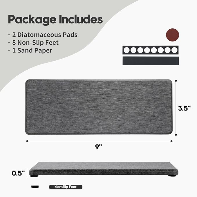 Razborci 2PCS Bathroom Trays, Water Absorbing Diatomite Stone Quick Drying Mat - Image 6