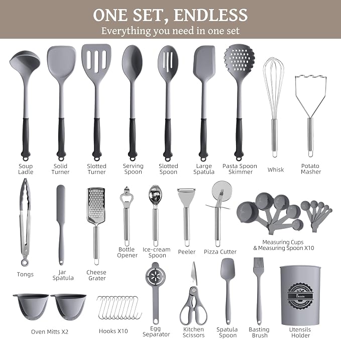 Kikcoin 43Pcs Large Kitchen Utensils Set - Image 2