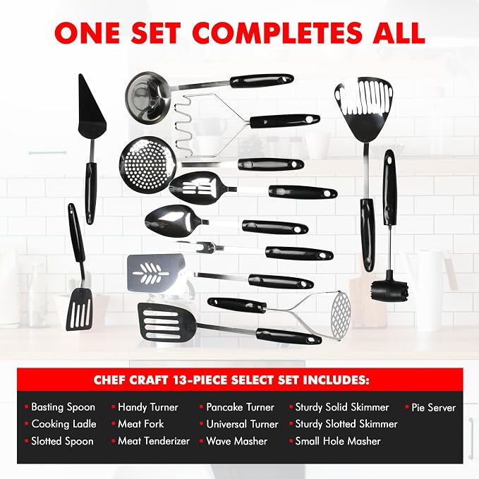 Chef Craft Select Meat Tenderizer, 9.5 inch, Stainless Steel/Black - Image 4