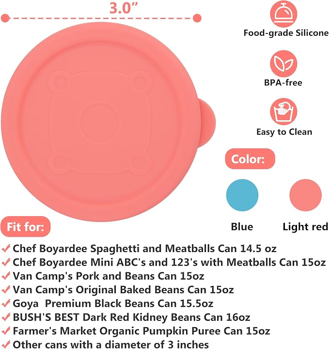 4PCs 3-inch/7.5cm Silicone Can Lids - Image 2