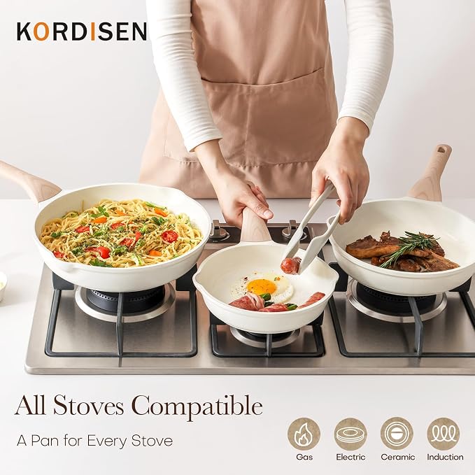 Kordisen Ceramic Non Stick Frying Pans Skillet, 9.5 Inch Ceramic Frying Pan - Image 5