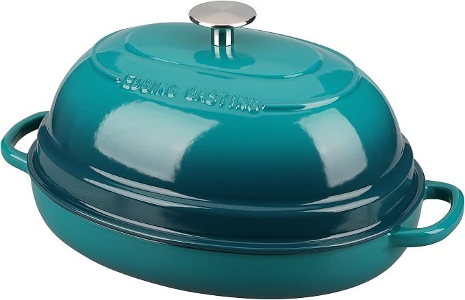 EDGING CASTING Enameled Oval Cast Iron Dutch Oven Pot by EDGINGCOOKWARE
