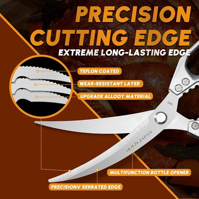 HUUSK Kitchen Scissors Set Silver - Image 3