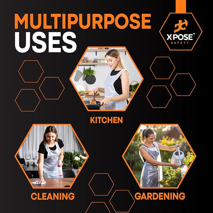 Xpose Safety 100 White Plastic Disposable Aprons - Image 2