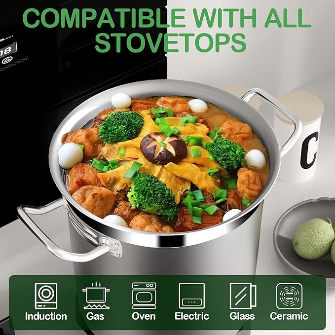 STOCKPOT Extra Large Stock Pot 100 Quart – Professional Stainless Steel Stockpot - Image 2