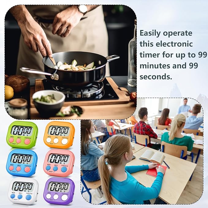 4 Pack Purple Digital Kitchen Timer Magnetic Digital Timer - Image 6
