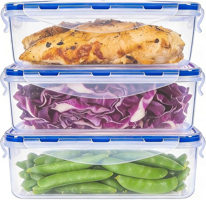 KIGI Food Storage Containers, 4 Sided Locking Lids, Leak-Proof & Stackable - Image 6