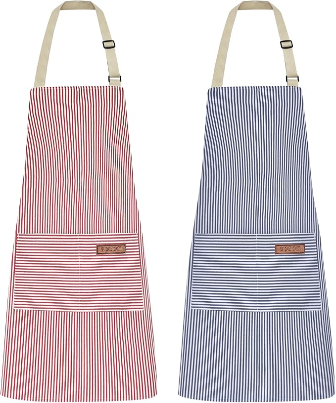 2Pack Adjustable Kitchen Apron for Women Men by ZAIORD