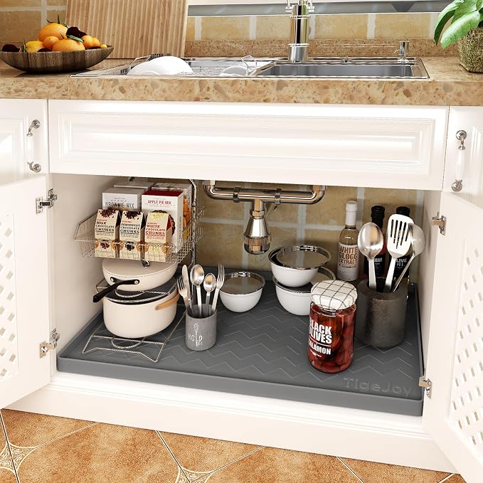 TigeJoy Under Sink Mats for Kitchen Waterproof, Leak-Proof Silicone Mat Sink - Image 2