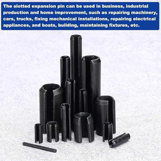 MECCANIXITY 60Pcs Slotted Split Roll Pins 6/25 Inch Dia. 3/10 Inch Length 65Mn - Image 5