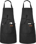 Serrenf 2 Pack Apron, Cooking Kitchen Aprons, Adjustable Bib Apron by serrenf