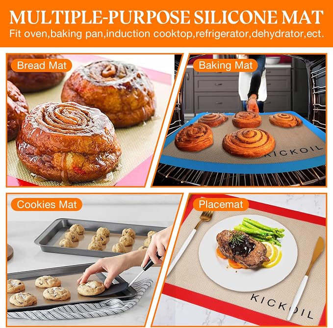 Small Silicone Baking Mats Quarter Sheet Non Stick Reusable Silicone Oven Liners - Image 6