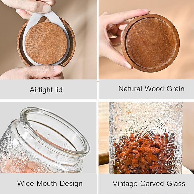 Adodeen 32oz Vintage Glass Jar - Image 3