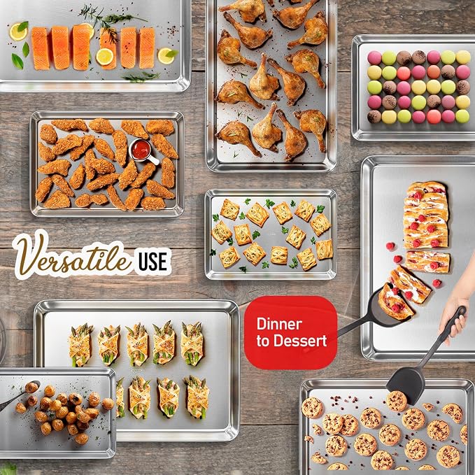 Eatex Aluminum Baking Sheet Set, 2 Pack Cookie Sheet Set, 21” x 15” Large - Image 7
