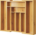 Pipishell Bamboo Expandable Silverware Drawer Organizer, Adjustable Kitchen by Pipishell