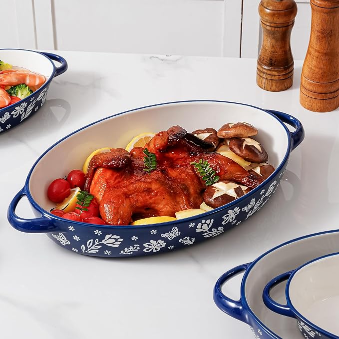 Baking Dish Casserole Dish Ceramic Au Gratin Baking Dish Lasagna Pan Oval - Image 5