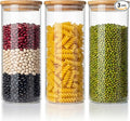 45oz - 3 Pack Glass Jars with Bamboo Lids, Glass Pantry Storage Containers with by HomArtist