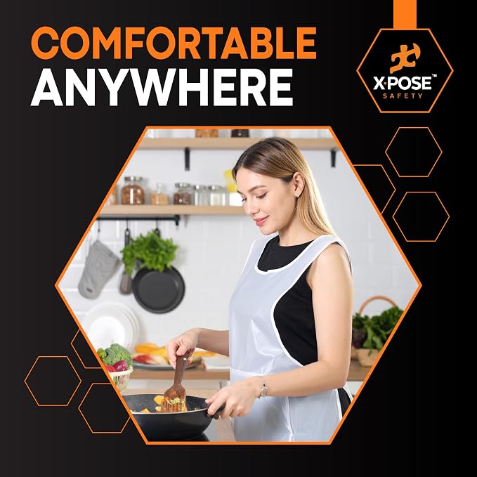 Xpose Safety 1000 White Plastic Disposable Aprons - Image 6