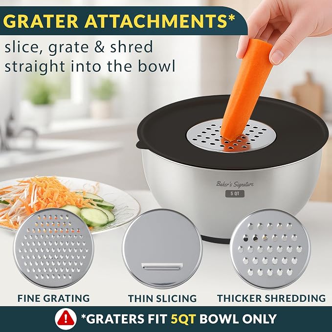 Baker's Signature Stainless Steel Mixing Bowls - Image 6