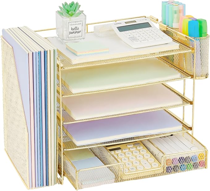 OPNICE Desk Organizer, 5-Tier Paper File Organizer by OPNICE