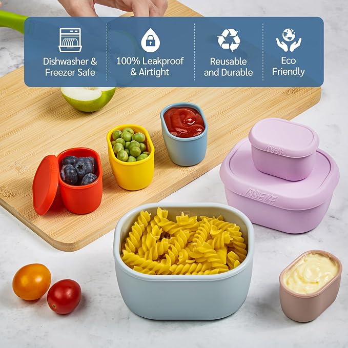 ISSEVE 12Pcs/Set Nesting Silicone Food Storage Containers - Image 5