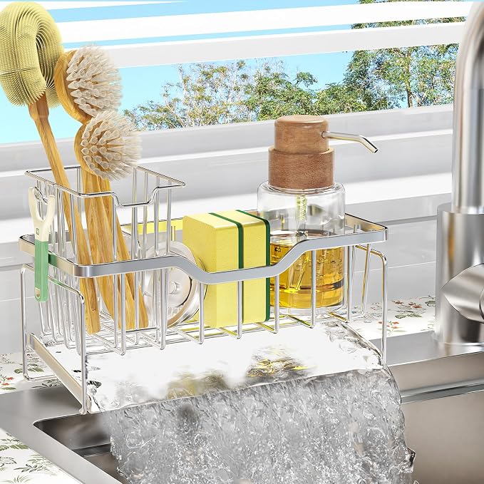 StorageRight Kitchen Sink Caddy Organizer, Rustproof Sponge Holder by StorageRight