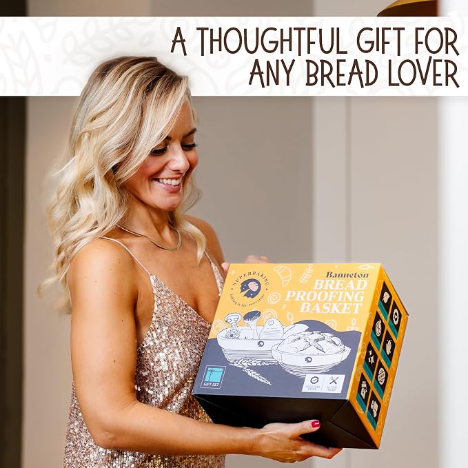 Superbaking Sourdough Proofing Basket Gift Set, Round 9" & Oval 10" Banneton - Image 2
