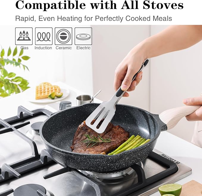 Kordisen Nonstick Frying Pan Skillet, 8 Inch Small Egg Omelet Pan, Healthy and - Image 5