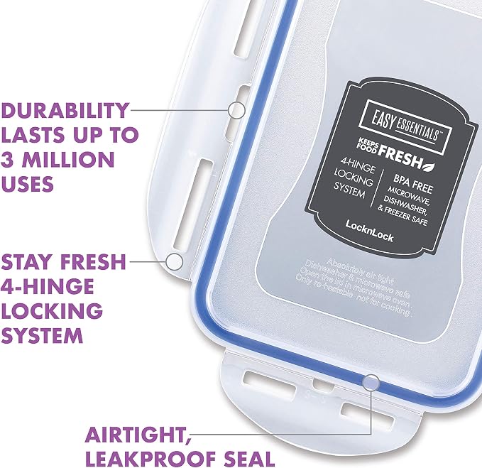 LocknLock Easy Essentials Food Storage lids/Airtight containers/Stackable - Image 5