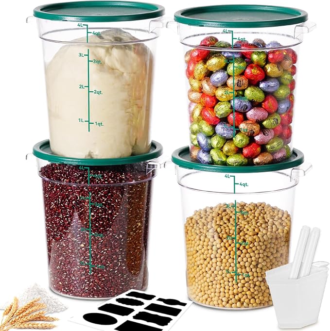4QT NSF Round Food Storage Containers by SVKLHY