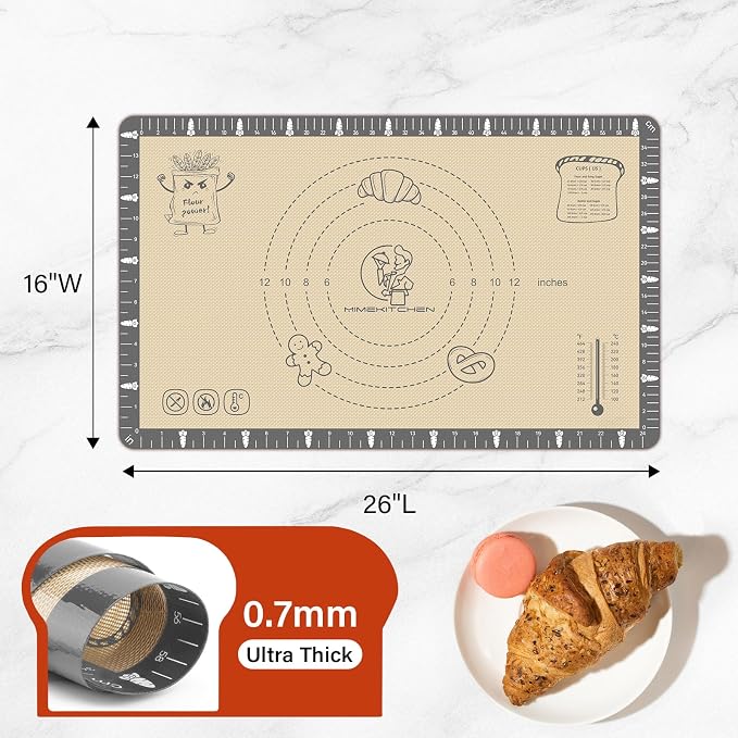 Silicone Baking Mat with Cookie Recipes, Extra Thick Silicone Mat - Image 3