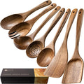 Wooden Spoons for Cooking, Nonstick Cooking Utensil Set by HEFILD