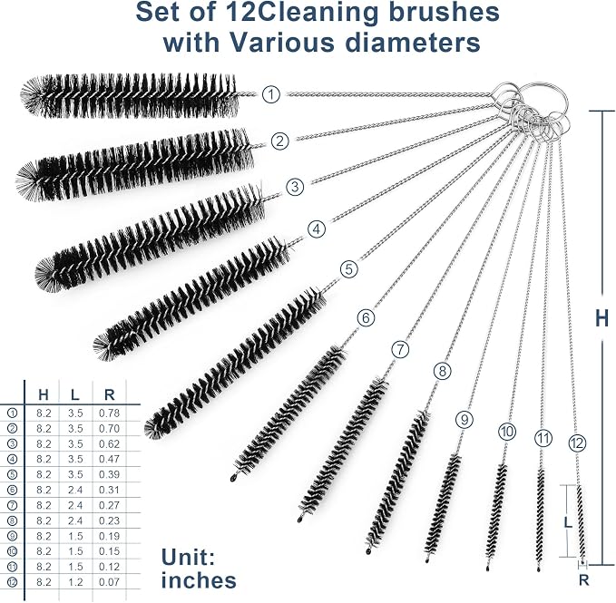 Straw Cleaner Brushes Sets, 12 Pieces 8.2 Inch Botthle Cleaning Brush and Nylon - Image 8