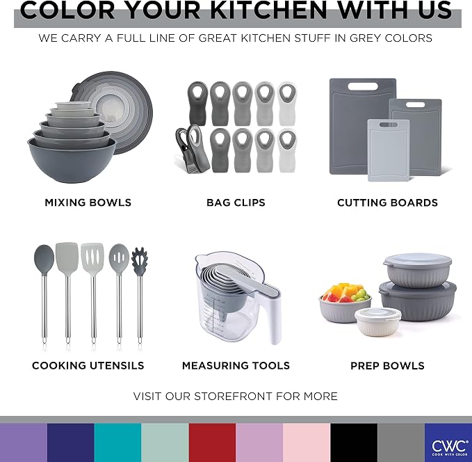 COOK WITH COLOR Prep Bowls with Lids- Wide and Deep Nesting Plastic Small - Image 9
