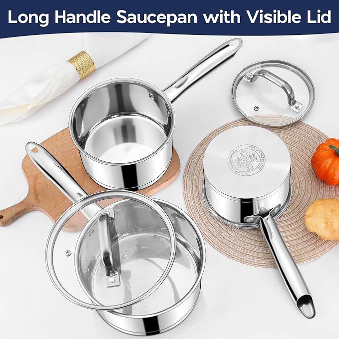 LIANYU 1 Quart Stainless Steel Saucepan, Small Sauce Pan - Image 8