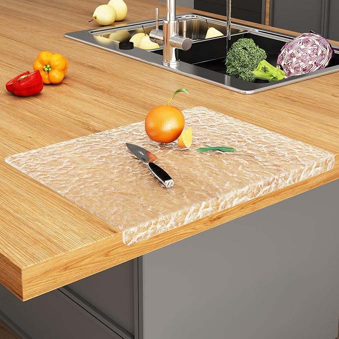 JJL Acrylic Cutting Board with Counter Lip, 16 x 12.5 Inches, and Vegetables by Unknown