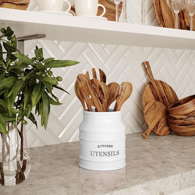 Barnyard Designs Ceramic Farmhouse Utensil Holder - Image 5