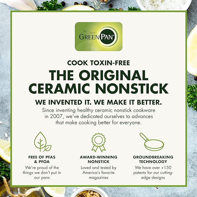 GreenPan Lima Hard Anodized 10" Frying Pan Skillet, Wood Spatula, Ceramic - Image 8