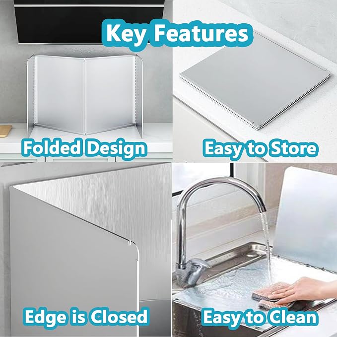 2 PCS Stove Grease Splatter Screens Guard | Range Backsplash Splatter Guard - Image 7