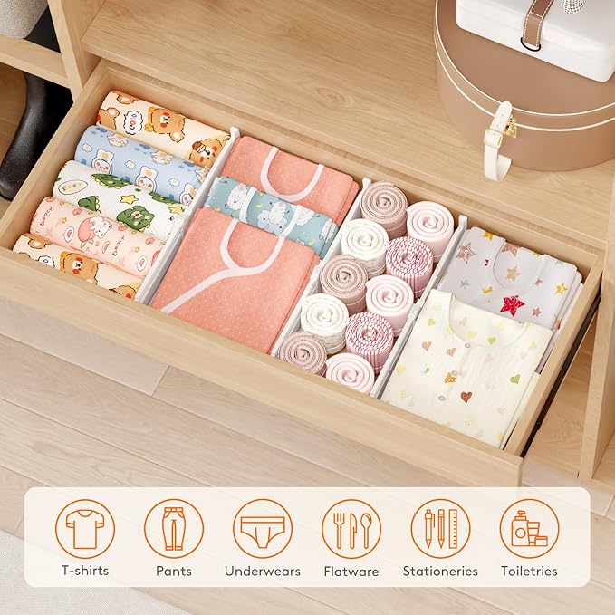 Lifewit 4" Tall 14 Pack Drawer Dividers, 27-42cm/10.5-16.5" Expandable Drawer - Image 9
