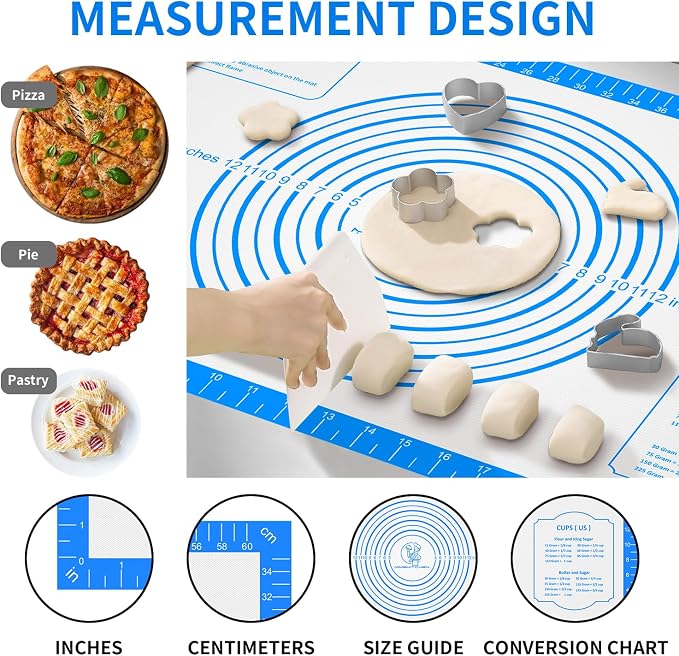 Silicone Pastry Mat for Dough Rolling, Silicone Baking Mat - Image 2