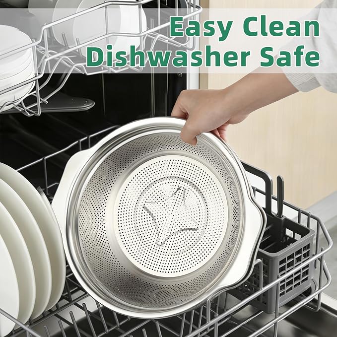 Stainless Steel Colander for Kitchen 2-Quart, Strainer Microporous - Image 7