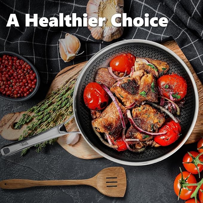 OATOFP Non Stick Frying Pans 12 inch, Hybrid Frying Skillets Nonstick, non - Image 2