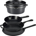 Amazon Basics Pre-Seasoned Cast Iron 5-Piece Cookware Set, Oven Safe, Cooks by AmazonBasics