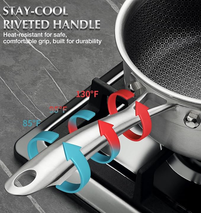 KOCH SYSTEME CS Hybrid Nonstick Stainless Steel Saucepan, 2 Quart Tri-Ply - Image 5