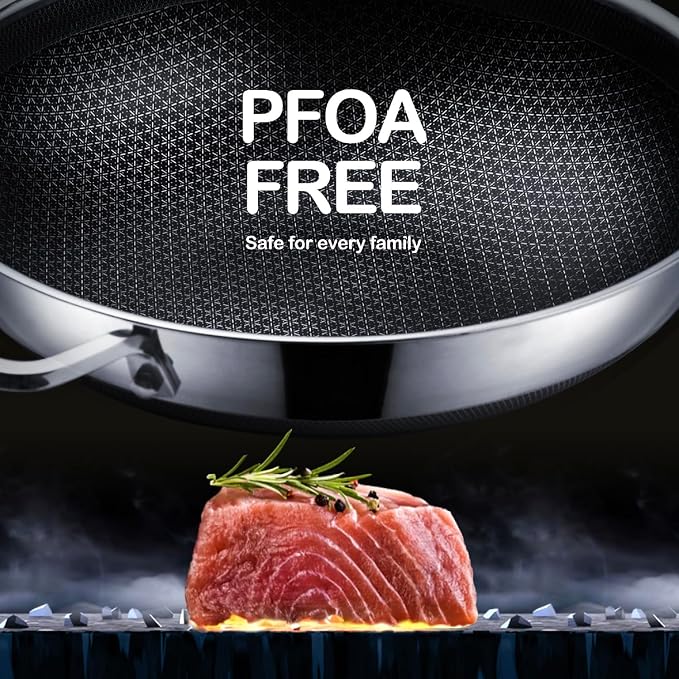DOTCLAD Wok pan, Hybrid 12 inch Wok - Image 3