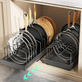 Pull Out Pots and Pans Organizer Under Cabinet, Expandable Sliding Lid Holder by Lozovincablemanagementtray